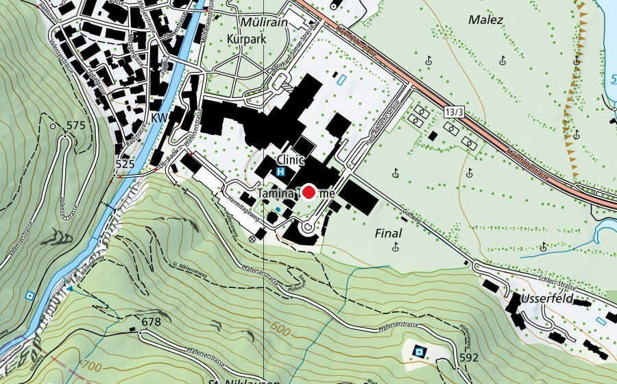 Mappa con la posizione di Aussenbad 34° (Piscina)