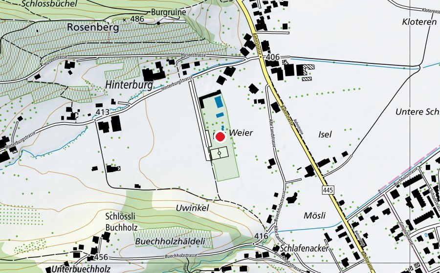 Mappa con la posizione di Badi Berneck (Piscina)