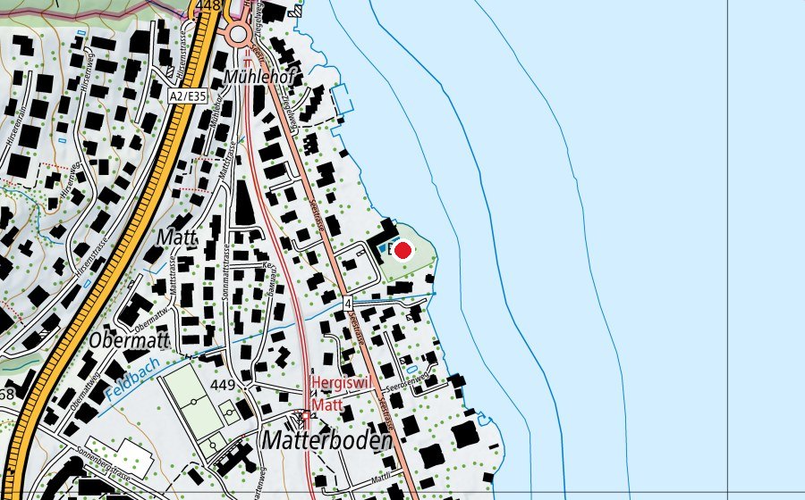 Mappa con la posizione di Badi Hergiswil (Piscina)