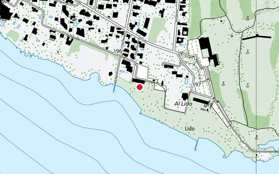 Carte indiquant l’emplacement de Bagno Pubblico (Piscine)