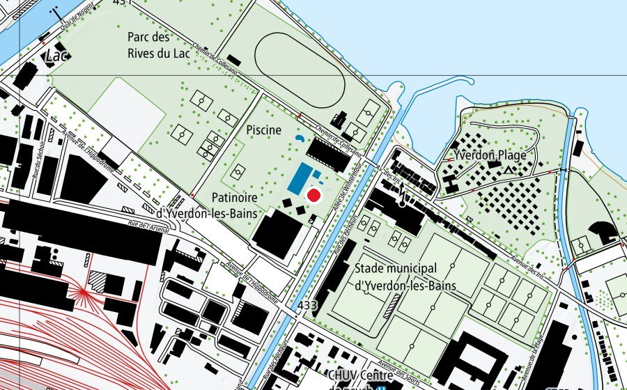 Mappa con la posizione di Bassin non-nageurs (Piscina)