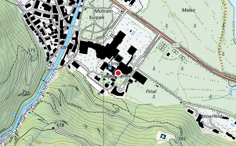 Map showing the location of Bewegungsbad 32° (Swimming pool)