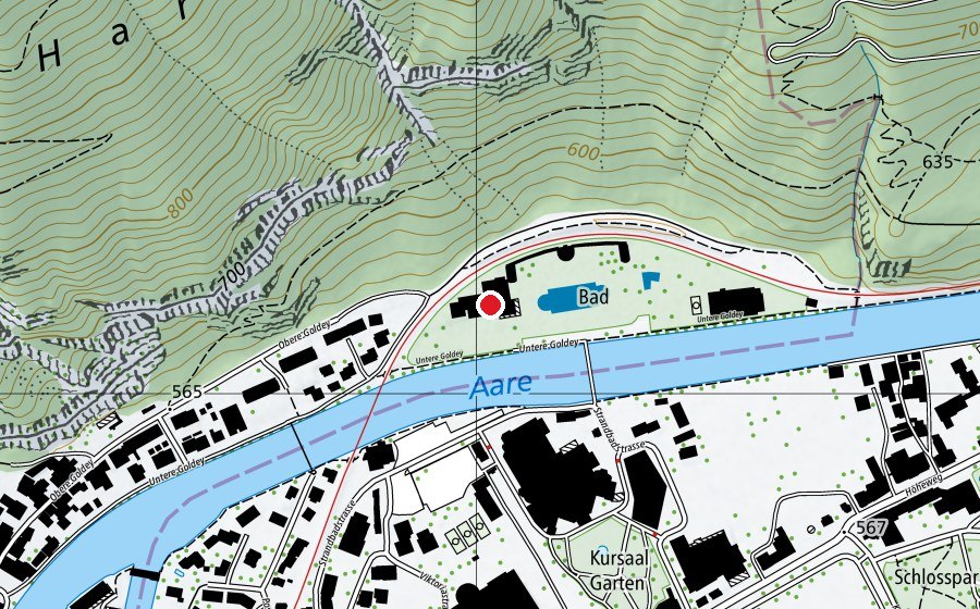 Carte indiquant l’emplacement de Bödelibad (Piscine)