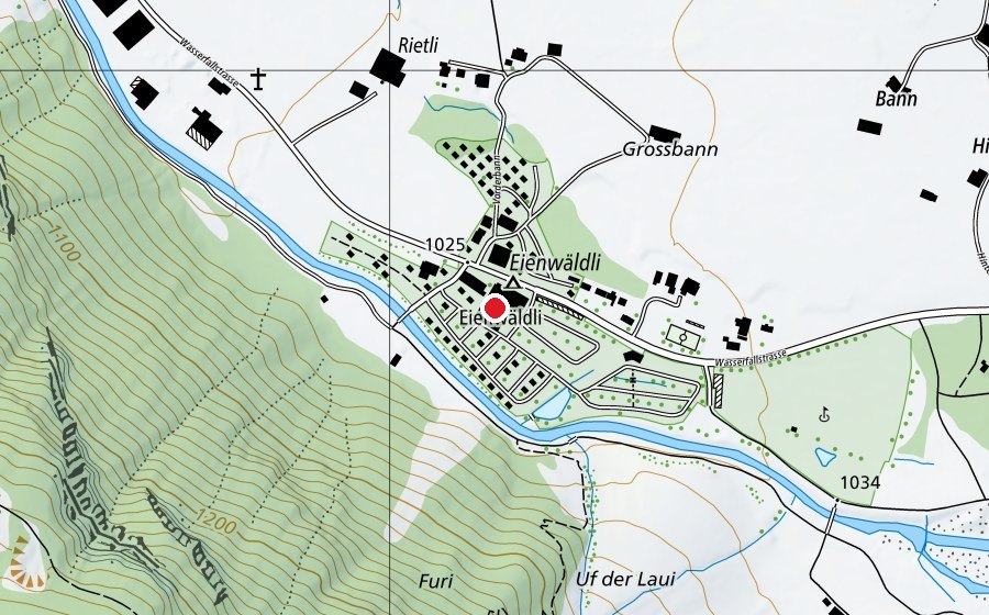 Mappa con la posizione di Eienwäldli (Piscina)