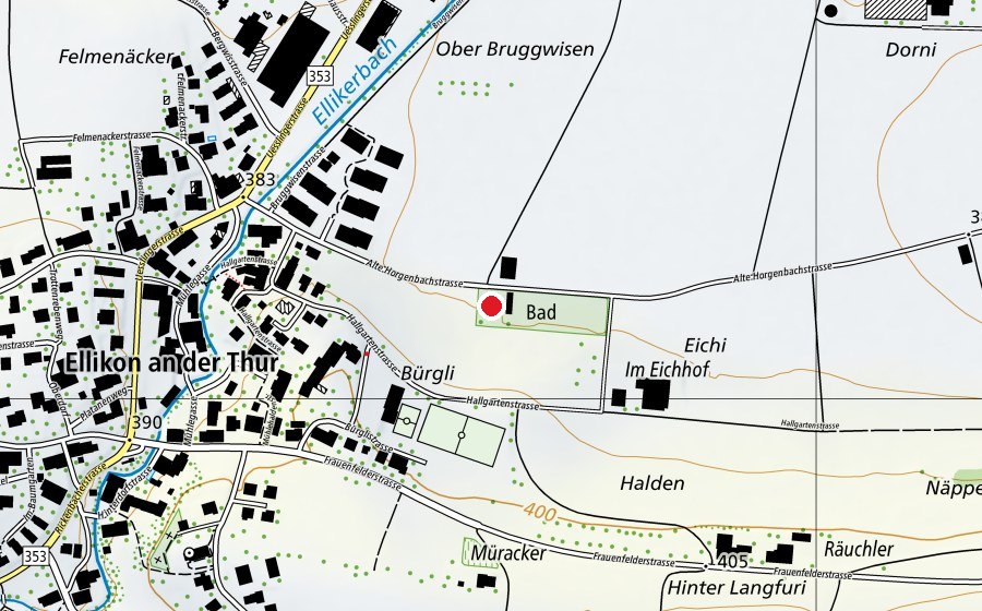 Mappa con la posizione di Ellikon Badi (Piscina)