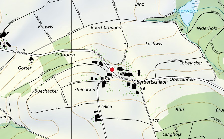 Carte indiquant l’emplacement de Feuerwehr Weier Oberbertschikon (Piscine)