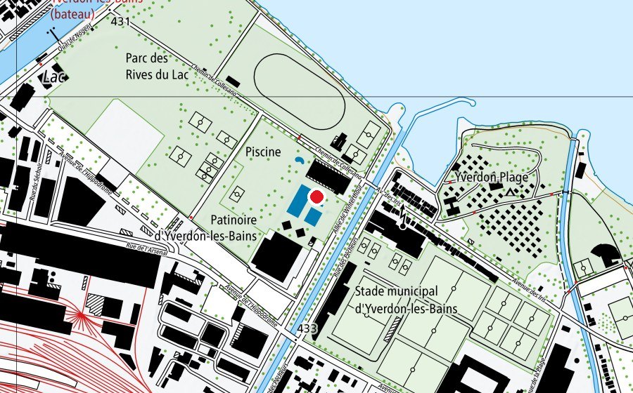 Map showing the location of Fosse plongoir (Swimming pool)