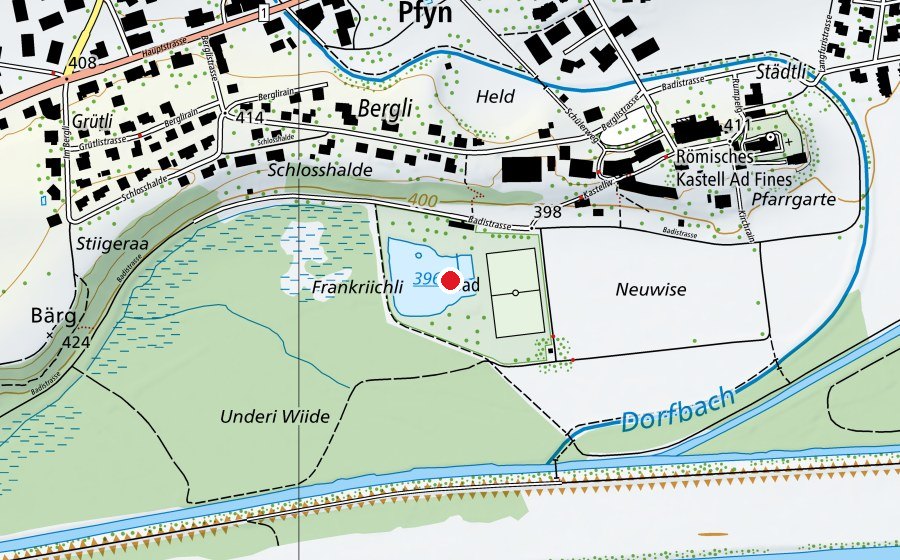 Mappa con la posizione di Frankrichli (Piscina)
