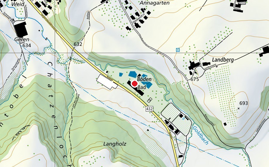 Mappa con la posizione di Freibad Flawil (Piscina)