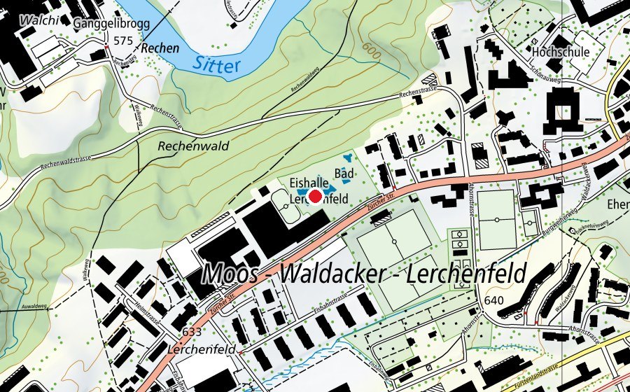 Karte mit dem Standort von Freibad Lerchenfeld (Schwimmbad)