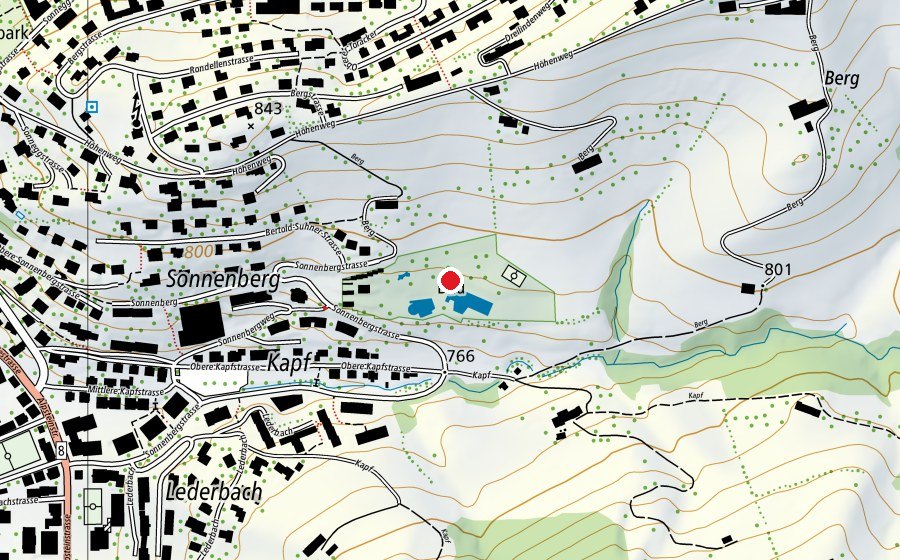 Carte indiquant l’emplacement de Freibad Sonnenberg (Piscine)