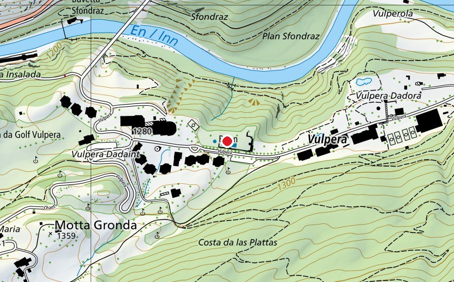 Carte indiquant l’emplacement de Freibad Vulpera (Piscine)