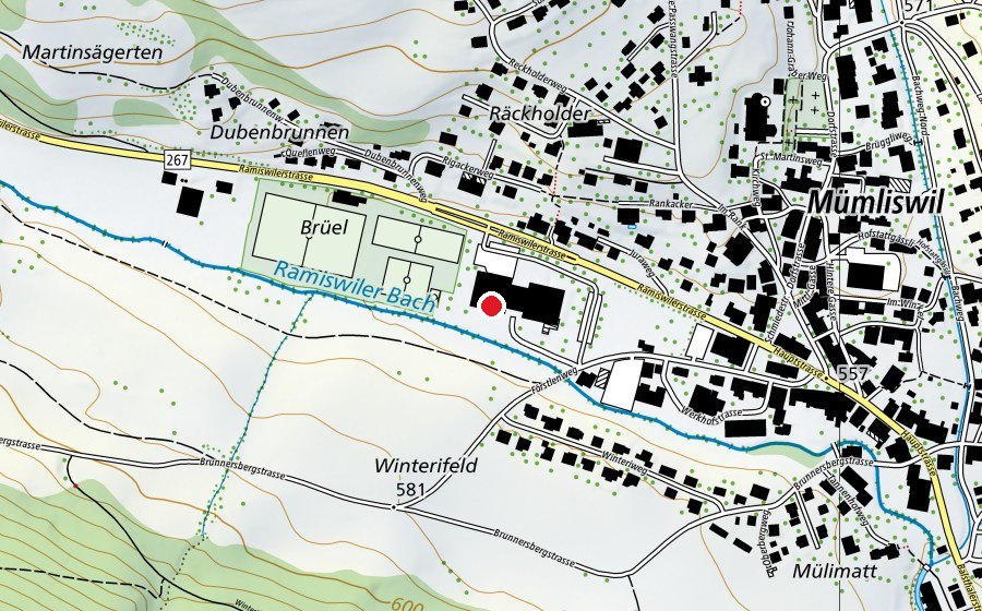 Map showing the location of Hallenbad Brühl (Swimming pool)