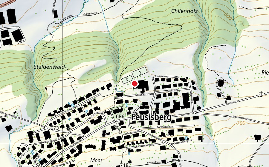 Carte indiquant l’emplacement de Hallenbad (Piscine)