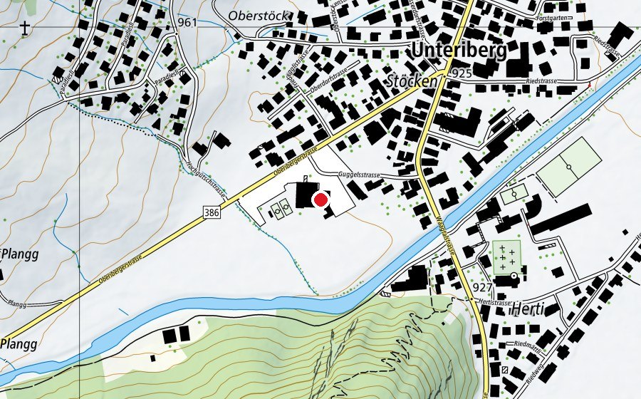 Map showing the location of Hallenbad Minster (Swimming pool)