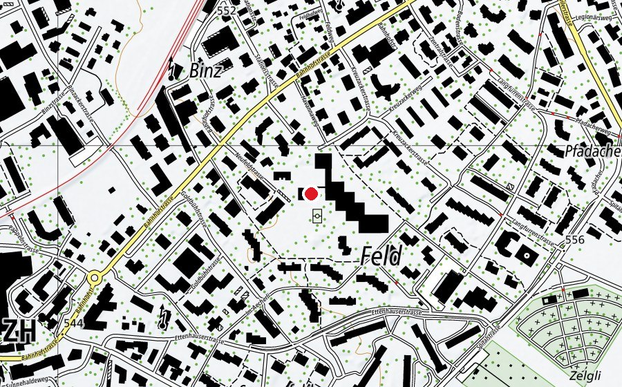 Carte indiquant l’emplacement de Hallenbad Schulhaus Feld (Piscine)