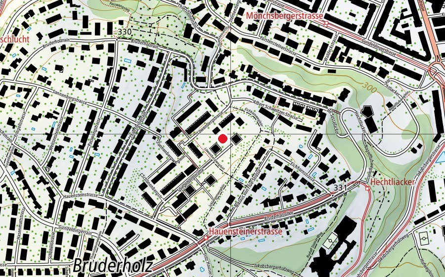 Carte indiquant l’emplacement de Hallenbad Sesselacker (Piscine)