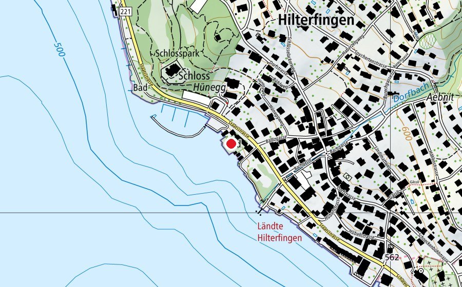 Map showing the location of Hünegg (Swimming pool)