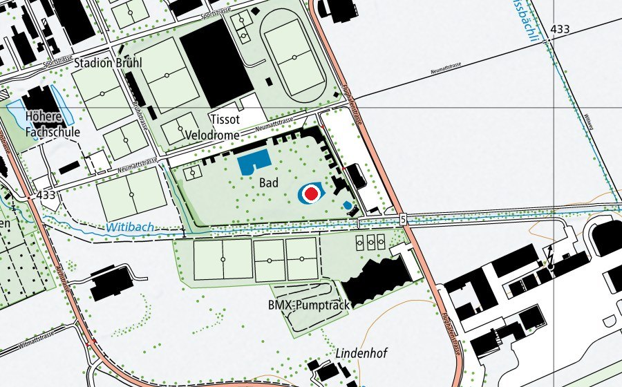 Mappa con la posizione di Hufise (Piscina)