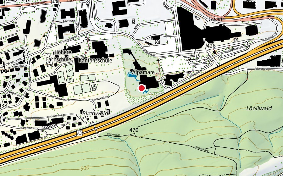 Map showing the location of Jod-Sole-Therme (Swimming pool)