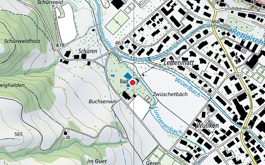 Karte mit dem Standort von Kinderbecken (Schwimmbad)
