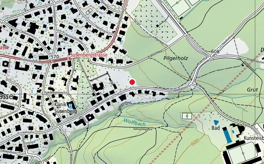 Mappa con la posizione di Kneipp-Bad (Piscina)