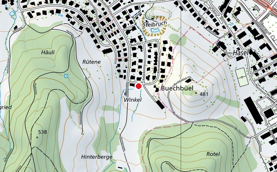 Map showing the location of Meierbädli (Swimming pool)