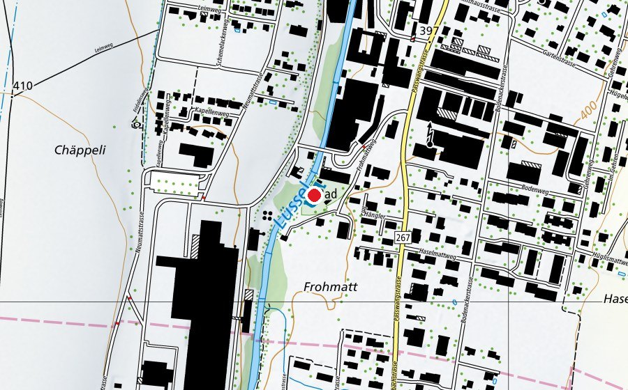 Mappa con la posizione di Naturschwimmbad (Piscina)