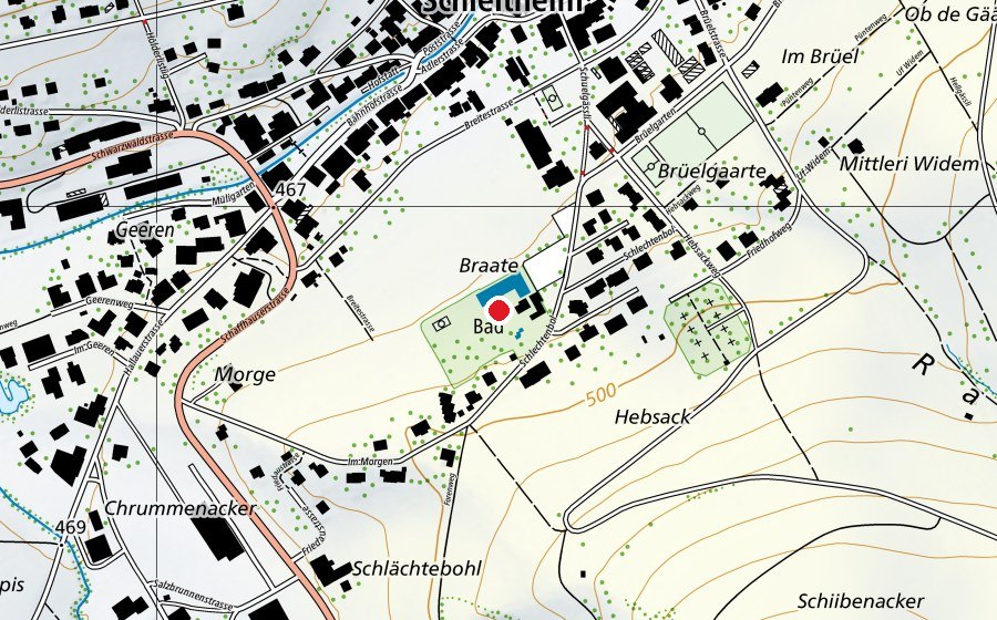 Map showing the location of Nichtschwimmerbecken (Swimming pool)