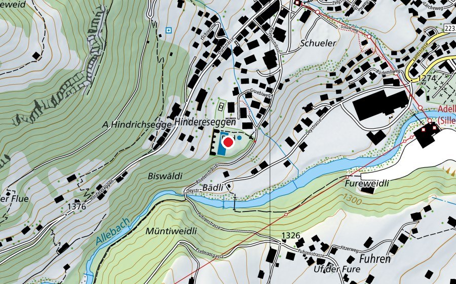 Carte indiquant l’emplacement de Panorama-Schwimmbad Gruebi (Piscine)