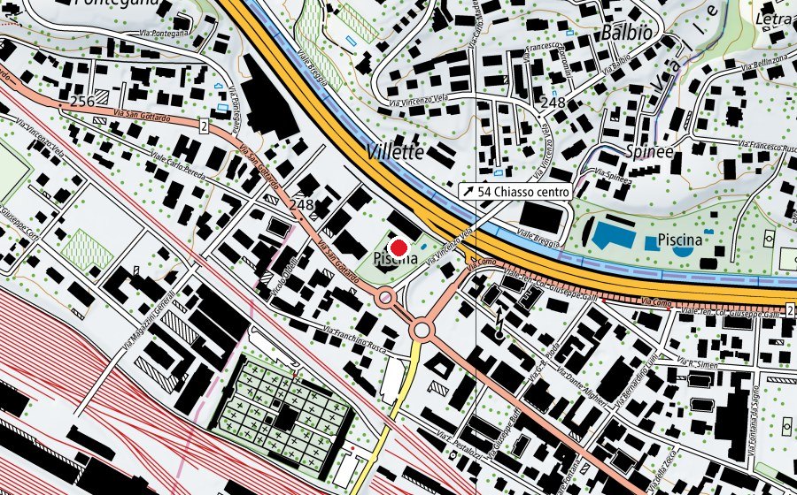Map showing the location of Parco acquatico California (Swimming pool)