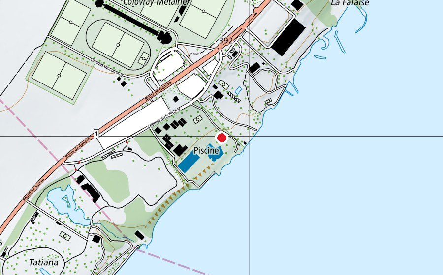 Map showing the location of Pataugeoire (Swimming pool)