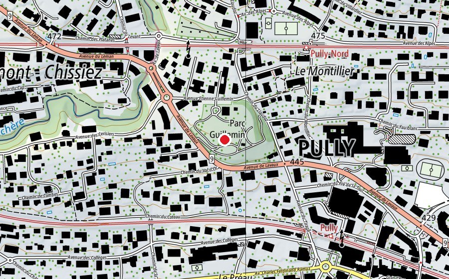 Map showing the location of Pataugeoire (Swimming pool)