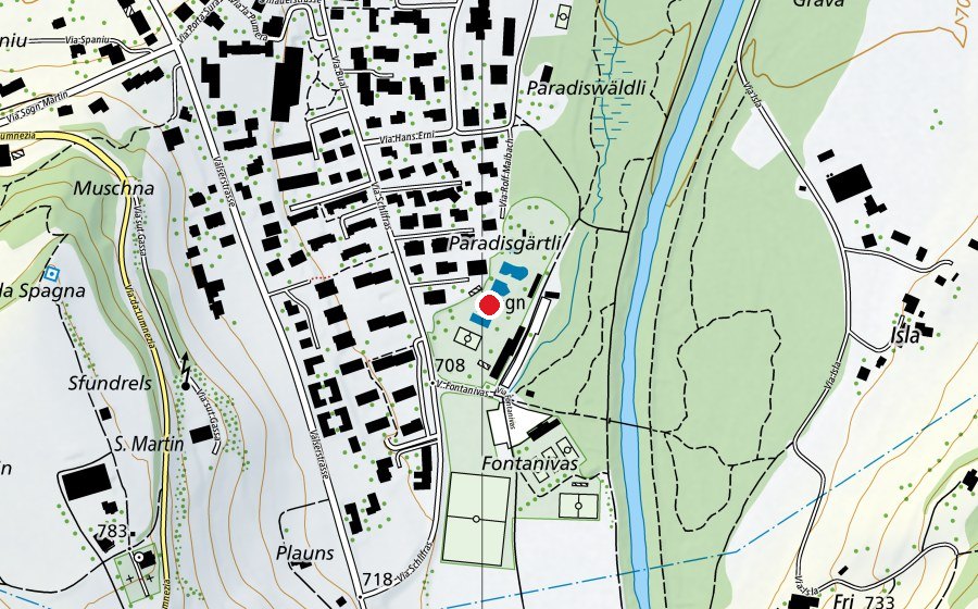 Carte indiquant l’emplacement de Piscina attrezzata (Piscine)