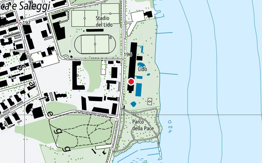 Carte indiquant l’emplacement de piscina coperta (Piscine)