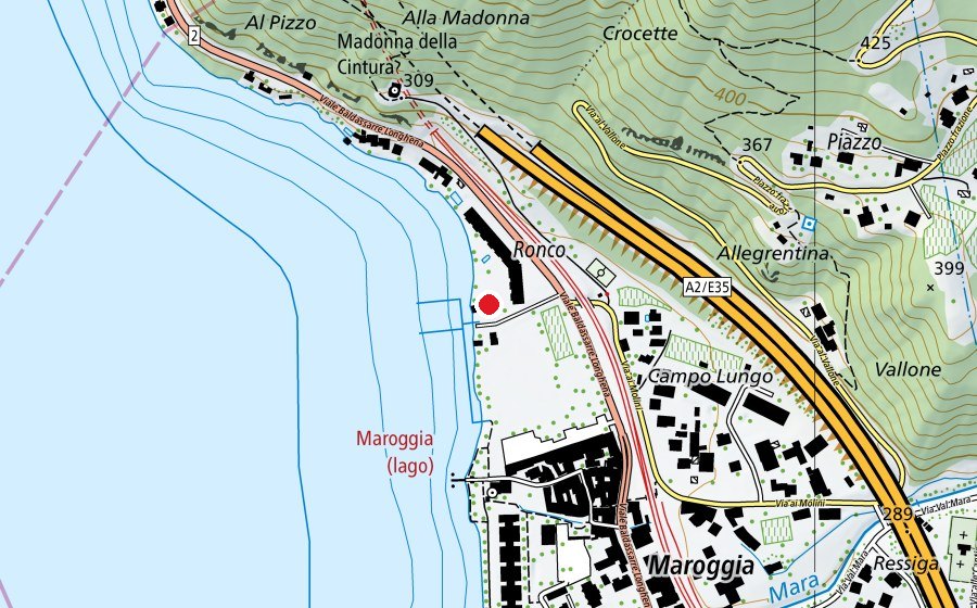 Map showing the location of Piscina (Swimming pool)