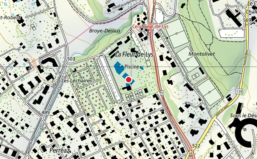 Mappa con la posizione di Piscine de la Fleur-de-Lys (Piscina)