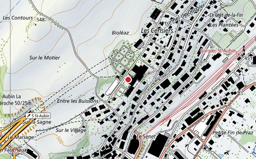 Mappa con la posizione di piscine des Cerisiers (Piscina)