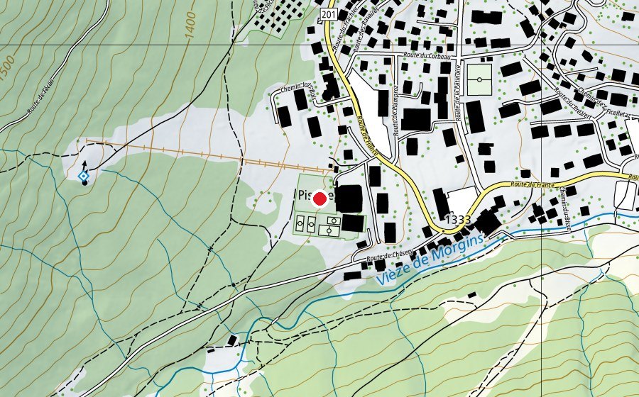 Mappa con la posizione di Piscine Morgins (Piscina)