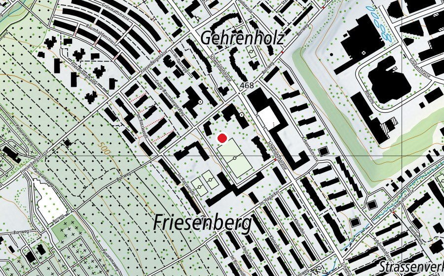 Carte indiquant l’emplacement de Planschbecken Borrweg (Piscine)