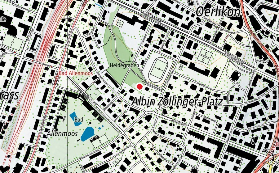 Map showing the location of Planschbecken Föhrenwald (Swimming pool)