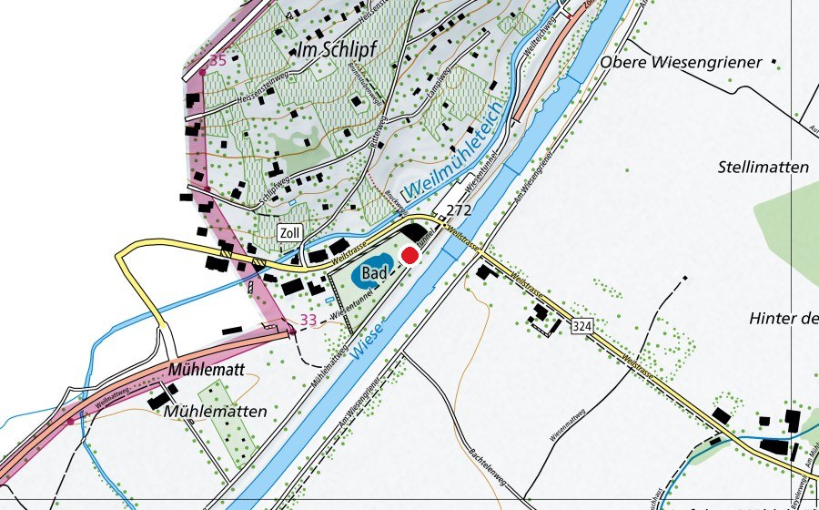 Mappa con la posizione di Planschbecken (Piscina)