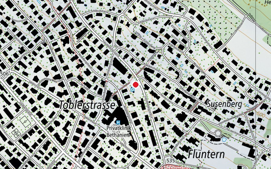 Carte indiquant l’emplacement de Planschbecken Schlössliareal (Piscine)