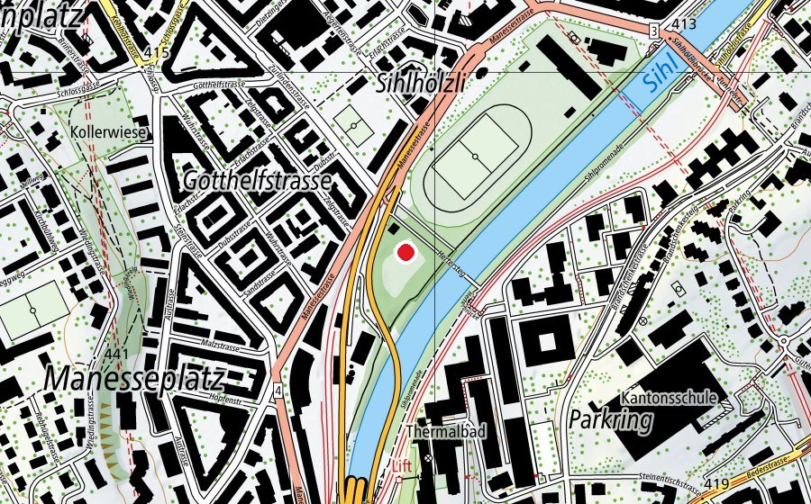 Mappa con la posizione di Planschbecken Sihlhölzli (Piscina)