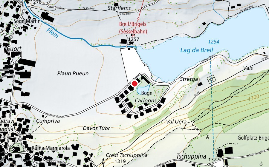 Mappa con la posizione di Pradas Resort (Piscina)