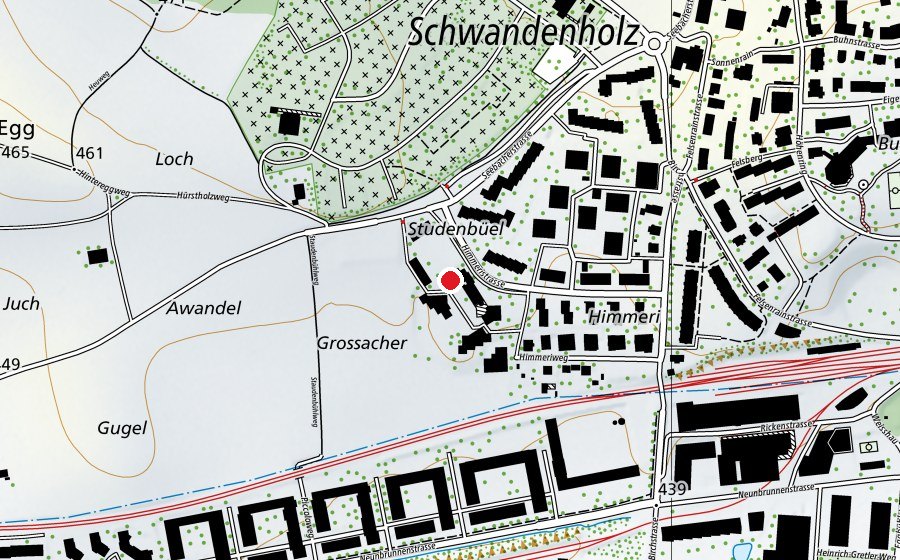 Mappa con la posizione di Schulschwimmanlage Staudenbühl (Piscina)
