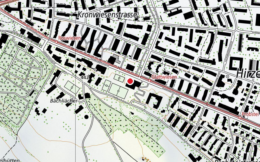Map showing the location of Schulschwimmanlage Stettbach (Swimming pool)