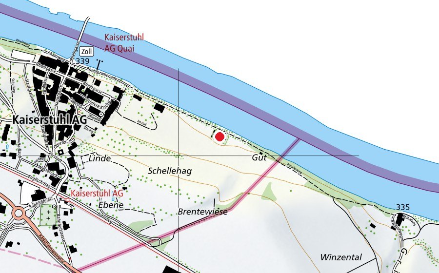 Mappa con la posizione di Schwimmbad Kaiserstuhl (Piscina)