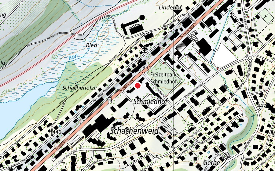 Karte mit dem Standort von Schwimmbad Schmiedhof (Schwimmbad)