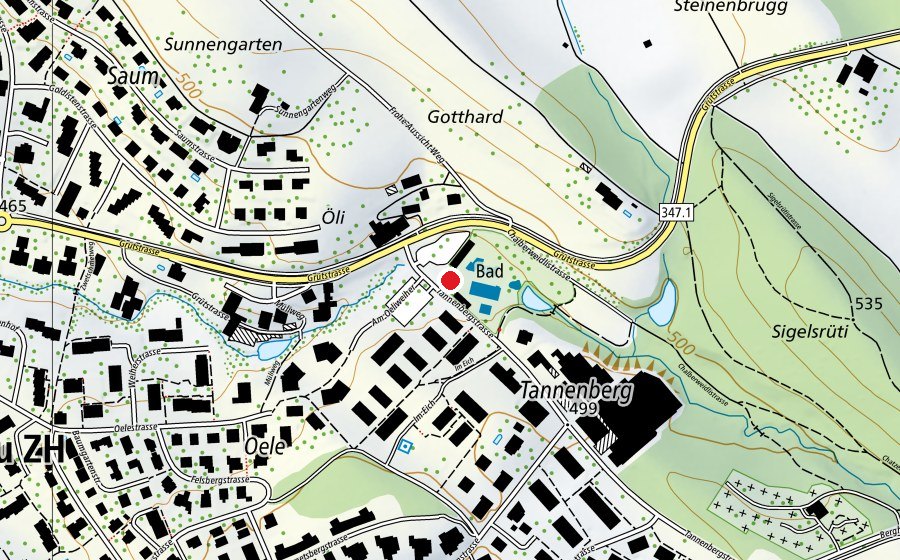 Karte mit dem Standort von Schwimmbad Tannenberg (Schwimmbad)